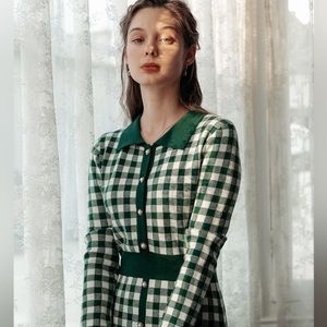 NWT Simple Retro Brielle Checkerboard Maxi Dress